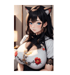 優雅な猫耳の女の子の写真（個別スタンプ：33）