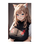 優雅な猫耳の女の子の写真（個別スタンプ：34）