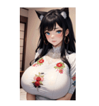 優雅な猫耳の女の子の写真（個別スタンプ：35）