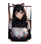 優雅な猫耳の女の子の写真（個別スタンプ：36）