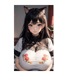 優雅な猫耳の女の子の写真（個別スタンプ：38）