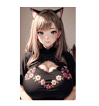 優雅な猫耳の女の子の写真（個別スタンプ：40）