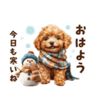 冬のトイプードル（個別スタンプ：2）