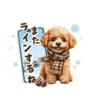 冬のトイプードル（個別スタンプ：17）