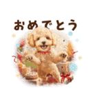 冬のトイプードル（個別スタンプ：23）
