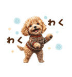 冬のトイプードル（個別スタンプ：25）