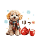 冬のトイプードル（個別スタンプ：30）