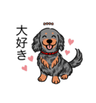 名前入りダックスロングシルバーダップル②（個別スタンプ：18）