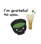 抹茶ちゃん 抹茶ラテ 英語 コーヒー（個別スタンプ：6）