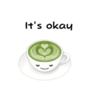 抹茶ちゃん 抹茶ラテ 英語 コーヒー（個別スタンプ：10）