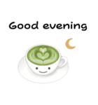 抹茶ちゃん 抹茶ラテ 英語 コーヒー（個別スタンプ：11）