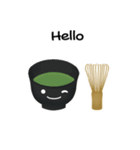 抹茶ちゃん 抹茶ラテ 英語 コーヒー（個別スタンプ：12）