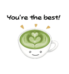 抹茶ちゃん 抹茶ラテ 英語 コーヒー（個別スタンプ：13）