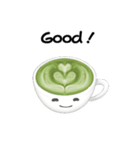 抹茶ちゃん 抹茶ラテ 英語 コーヒー（個別スタンプ：20）