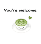 抹茶ちゃん 抹茶ラテ 英語 コーヒー（個別スタンプ：21）