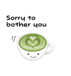 抹茶ちゃん 抹茶ラテ 英語 コーヒー（個別スタンプ：26）