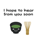 抹茶ちゃん 抹茶ラテ 英語 コーヒー（個別スタンプ：31）