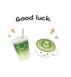抹茶ちゃん 抹茶ラテ 英語 コーヒー（個別スタンプ：32）