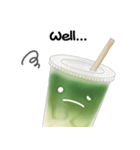 抹茶ちゃん 抹茶ラテ 英語 コーヒー（個別スタンプ：33）
