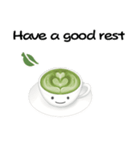 抹茶ちゃん 抹茶ラテ 英語 コーヒー（個別スタンプ：35）
