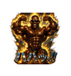 BLACKボディビルダー【パワーモード】（個別スタンプ：31）