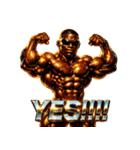 BLACKボディビルダー【パワーモード】（個別スタンプ：38）