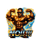 BLACKボディビルダー【パワーモード】（個別スタンプ：39）