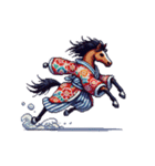 クールな馬のスタンプ(侍)（個別スタンプ：3）