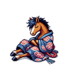 クールな馬のスタンプ(侍)（個別スタンプ：16）