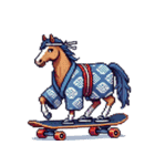 クールな馬のスタンプ(侍)（個別スタンプ：28）