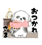 背景が動くB＆Wのシーズー犬 2025 「冬」（個別スタンプ：18）