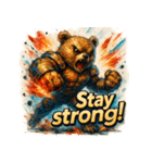 ストロングベア【水墨画風】（個別スタンプ：3）