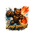 ストロングベア【水墨画風】（個別スタンプ：4）