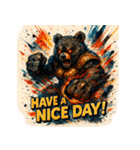 ストロングベア【水墨画風】（個別スタンプ：11）