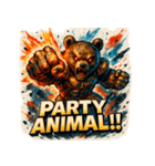 ストロングベア【水墨画風】（個別スタンプ：23）