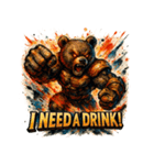 ストロングベア【水墨画風】（個別スタンプ：24）