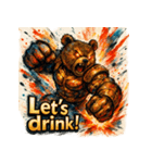 ストロングベア【水墨画風】（個別スタンプ：26）