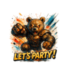 ストロングベア【水墨画風】（個別スタンプ：29）