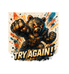 ストロングベア【水墨画風】（個別スタンプ：34）