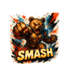 ストロングベア【水墨画風】（個別スタンプ：36）