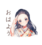 冬を楽しむ大正女学生★レトロ（個別スタンプ：2）