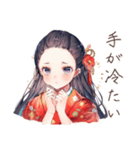 冬を楽しむ大正女学生★レトロ（個別スタンプ：5）