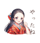 冬を楽しむ大正女学生★レトロ（個別スタンプ：12）