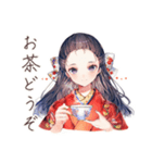 冬を楽しむ大正女学生★レトロ（個別スタンプ：21）