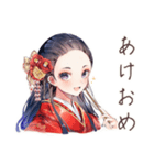 冬を楽しむ大正女学生★レトロ（個別スタンプ：35）