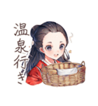 冬を楽しむ大正女学生★レトロ（個別スタンプ：39）