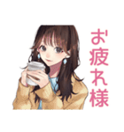 ガーリー女子のやさしい褒め言葉（個別スタンプ：14）