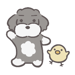 [LINEスタンプ] ふわシュナ 日常 ブラック＆シルバー