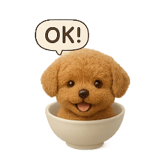 [LINEスタンプ] お茶碗犬 おちゃわんわん トイプードル
