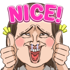 [LINEスタンプ] おもろ顔女子